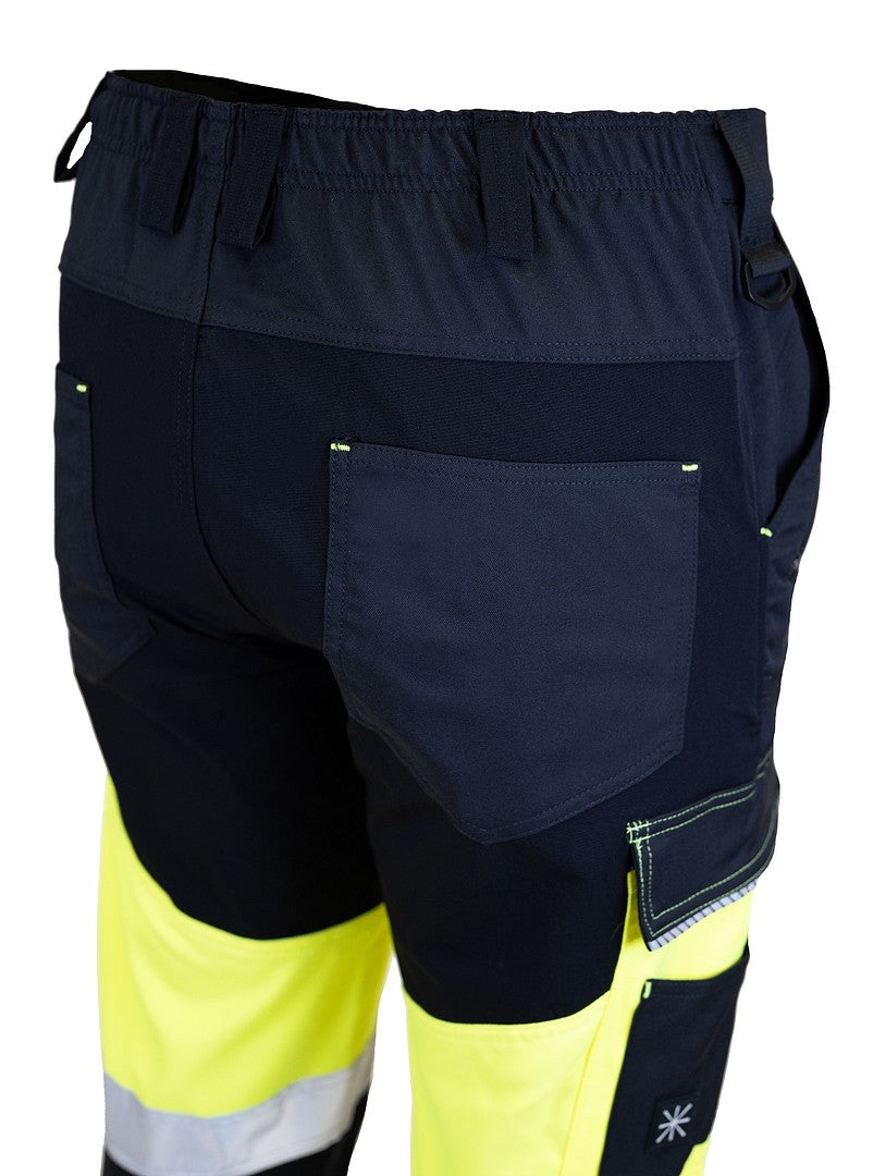 Turva superstretch-housut – 6077 - HV-keltainen/Musta