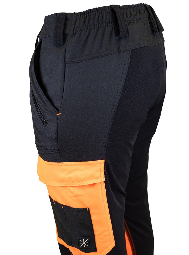 Turva superstretch-housut – 6063 - HV-oranssi/Musta