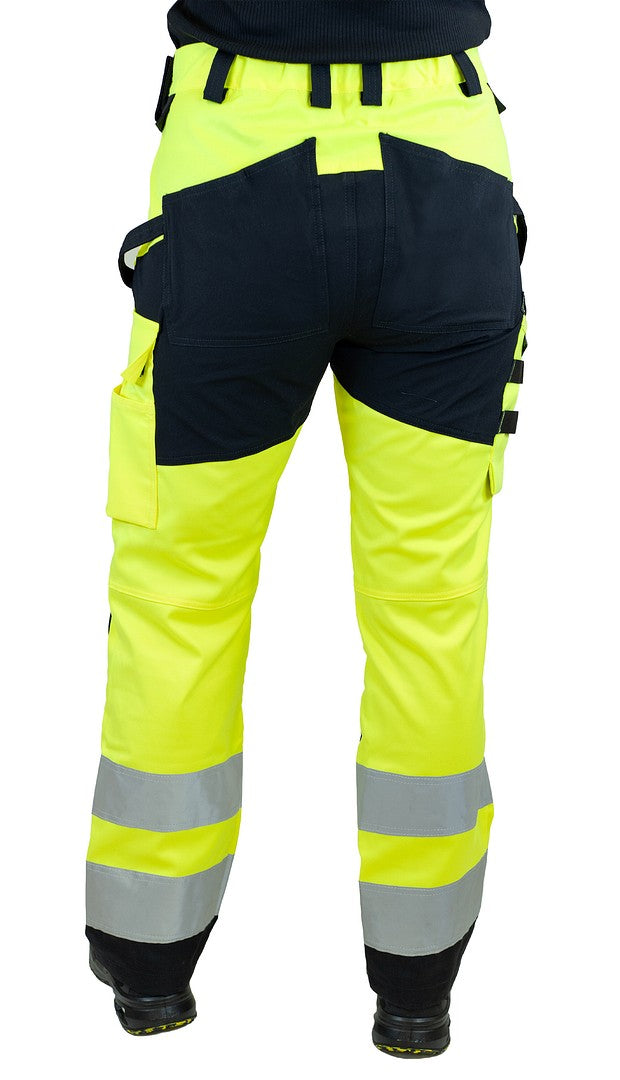 Naisten turva stretchhousut – 6155 - HV-keltainen/Musta