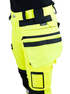 Naisten turva stretchhousut – 6155 - HV-keltainen/Musta