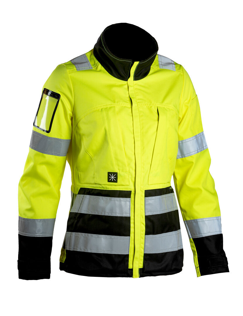Naisten turva takki – 6182 - HV-keltainen/Musta