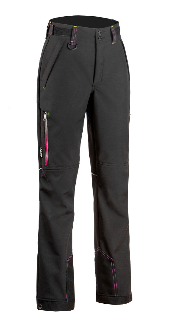 Naisten softshell housut – 6111 - Musta