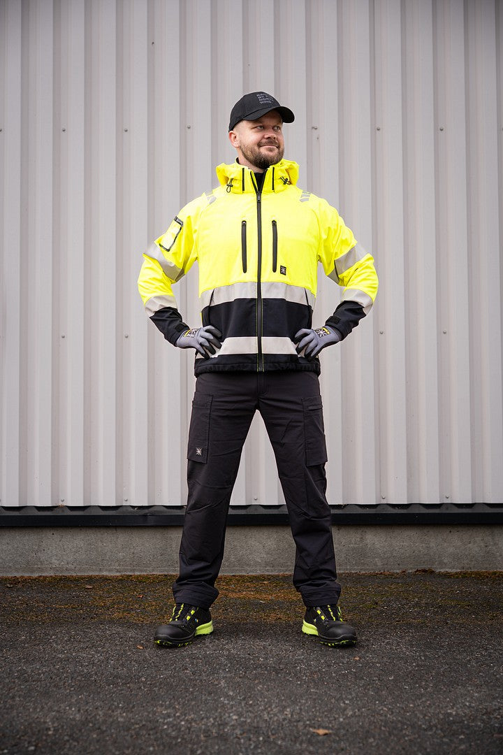 Turva softshell takki – 6202 - HV-keltainen/Musta