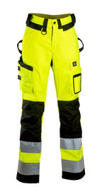 Naisten turva stretchhousut – 6155 - HV-keltainen/Musta