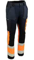 Turva superstretch-housut – 6063 - HV-oranssi/Musta