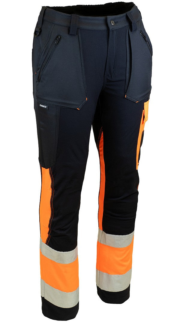 Turva superstretch-housut – 6063 - HV-oranssi/Musta