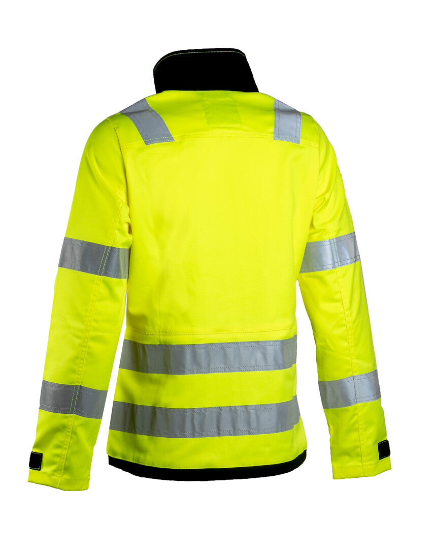 Naisten turva stretchtakki – 6156 - HV-keltainen/Musta