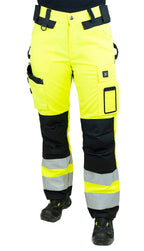 Naisten turva stretchhousut – 6155 - HV-keltainen/Musta