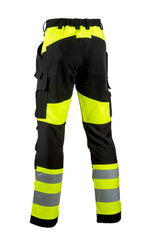 Turva stretch housut – 6168 - HV-keltainen/Musta
