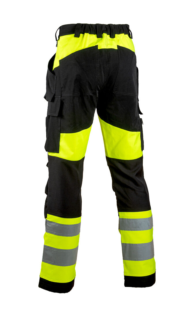 Turva stretch housut – 6168 - HV-keltainen/Musta