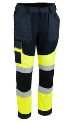 Turva superstretch-housut – 6077 - HV-keltainen/Musta