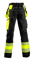 Turva stretch-riipputaskuhousut – 60851 - HV-keltainen/Musta