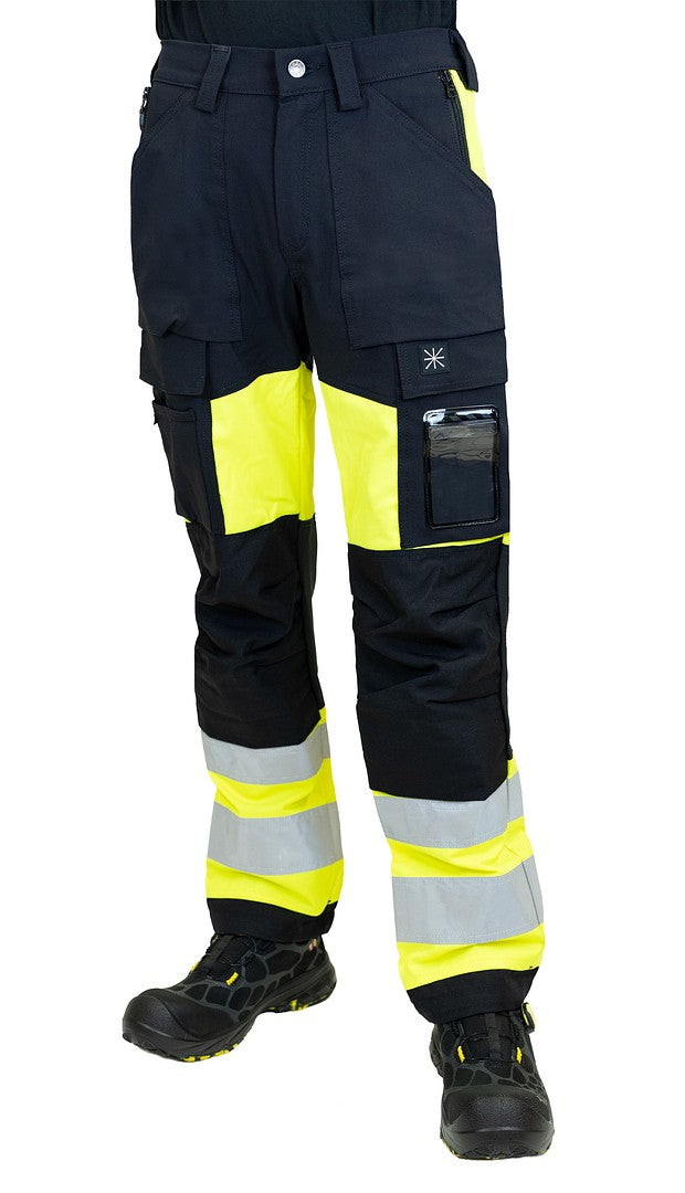 Turva stretch housut – 6168 - HV-keltainen/Musta