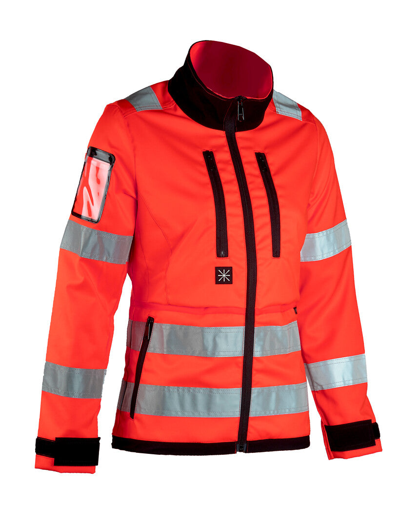 Naisten turva stretchtakki – 6156 - HV-punainen/Musta