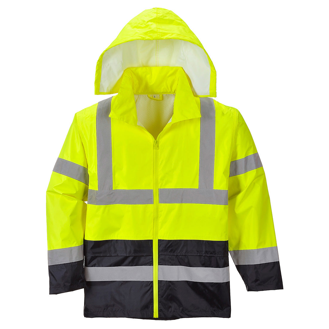Perinteinen Hi-Vis kontrasti sadetakki - Kelta/musta