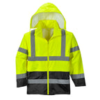 Perinteinen Hi-Vis kontrasti sadetakki - Kelta/musta