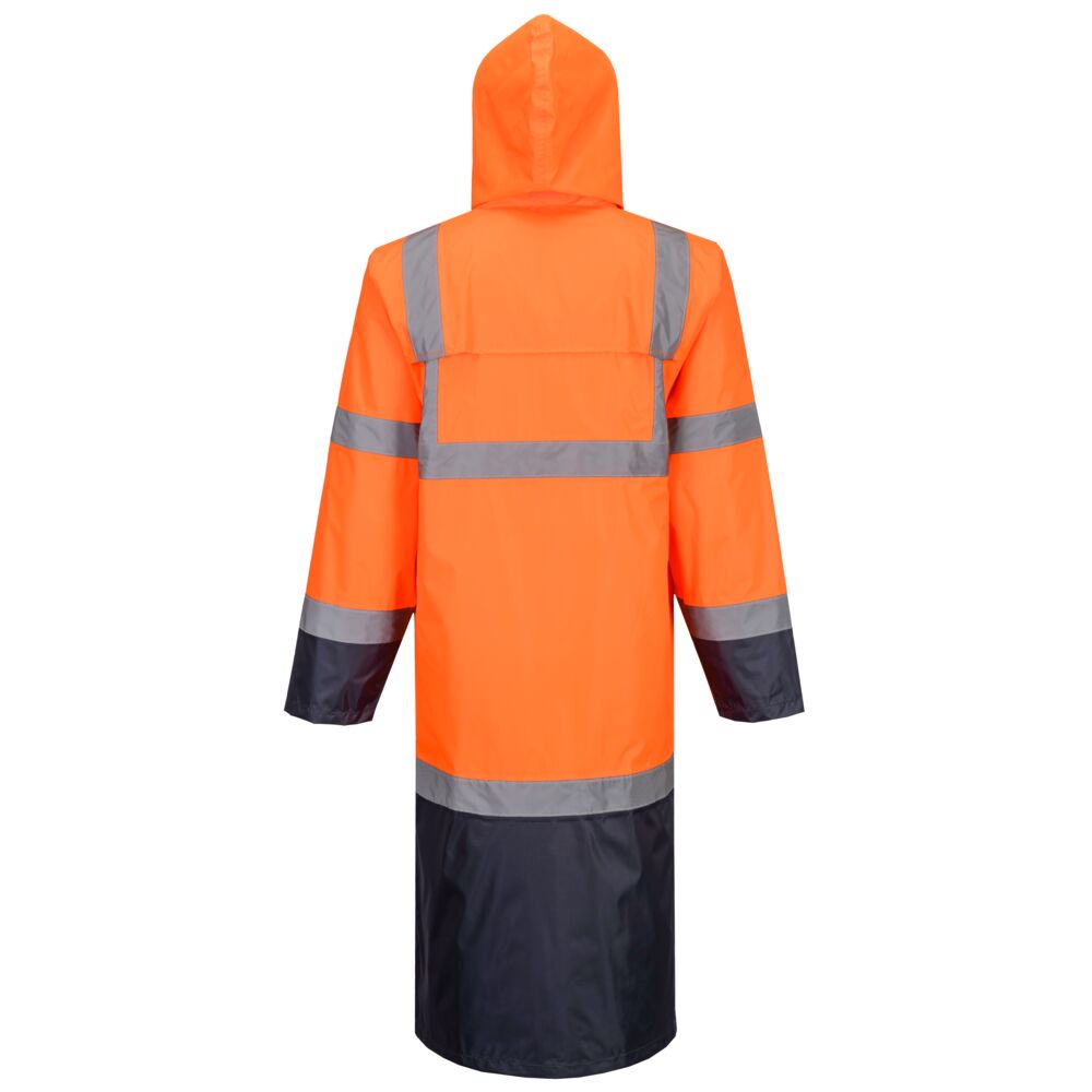 Hi-Vis kontrasti sadetakki 122cm - Oranssi/navy