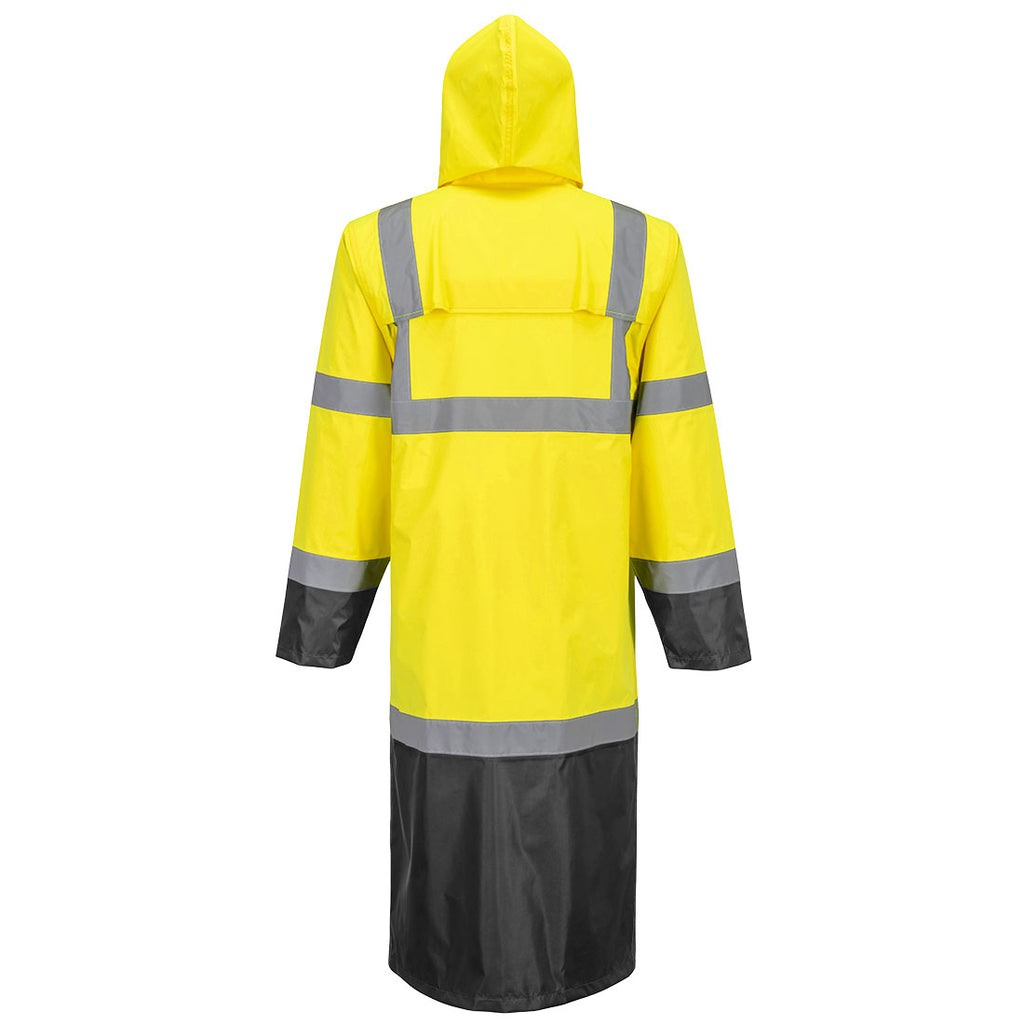 Hi-Vis kontrasti sadetakki 122cm - Kelta/musta