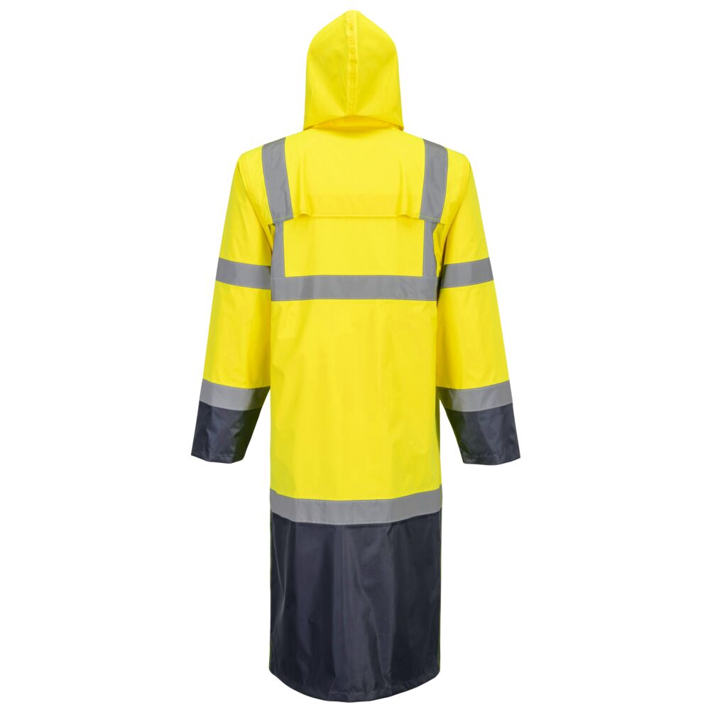 Hi-Vis kontrasti sadetakki 122cm - Kelta/navy