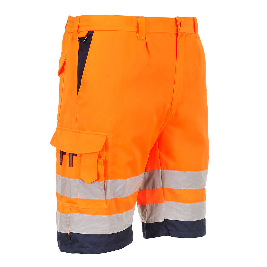 HI-Vis kevyet polyesteri puuvilla shortsit - Oranssi/navy