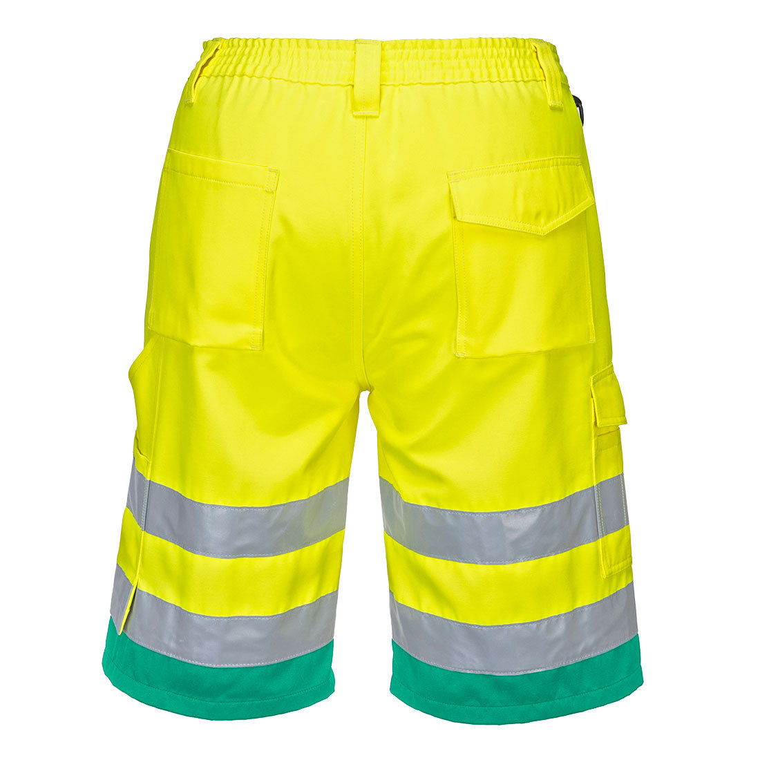 HI-Vis kevyet polyesteri puuvilla shortsit - Keltainen/sinivihreä