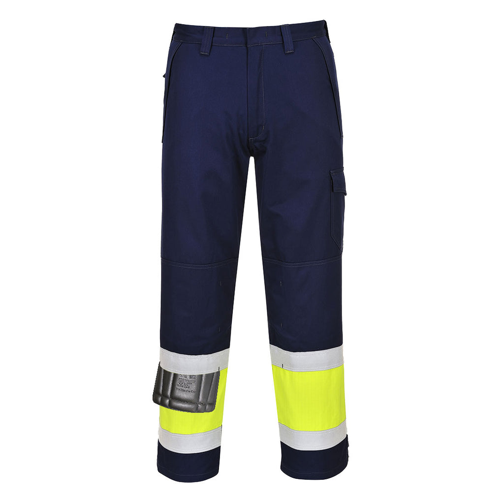 Hi-Vis MODAFLAME housut - Kelta/navy