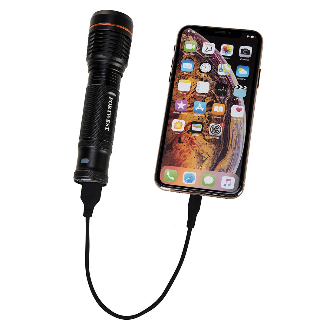 USB-ladattava taskulammpu - Musta