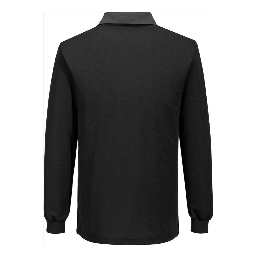 PW2 Pitkähihainen Cotton Comfort-pikeepaita - Musta/vaaleanharmaa