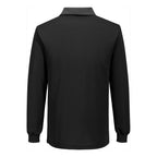 PW2 Pitkähihainen Cotton Comfort-pikeepaita - Musta/vaaleanharmaa