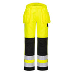 PW2 Hi-Vis Riipputaskuhousut - Kelta/musta