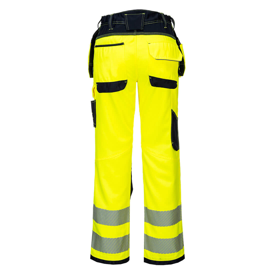 PW3 Hi-Vis Stretch- riipputaskuhousut - Kelta/musta