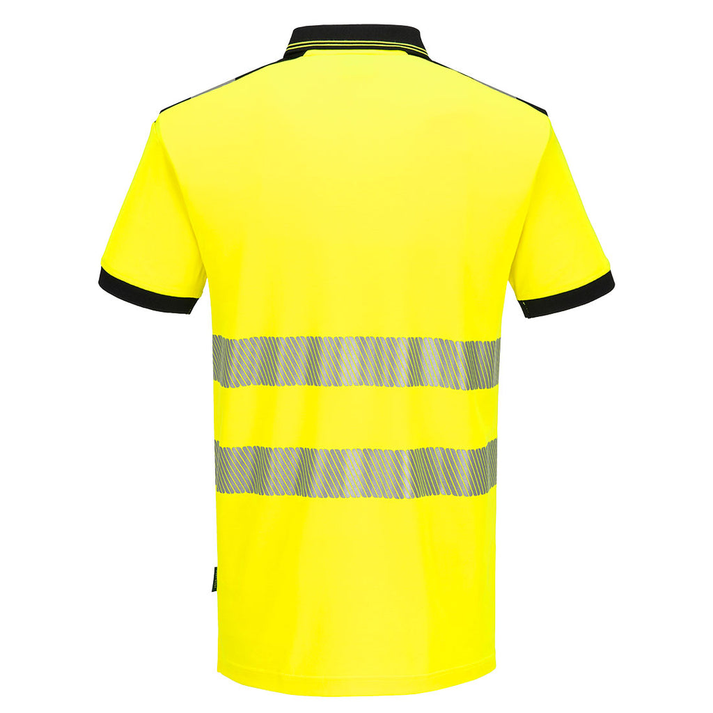 PW3 Hi-Vis Cotton Comfort pikeepaita - Kelta/musta