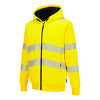 PW321 Hi-Vis vetoketjullinen talvihuppari - Keltainen