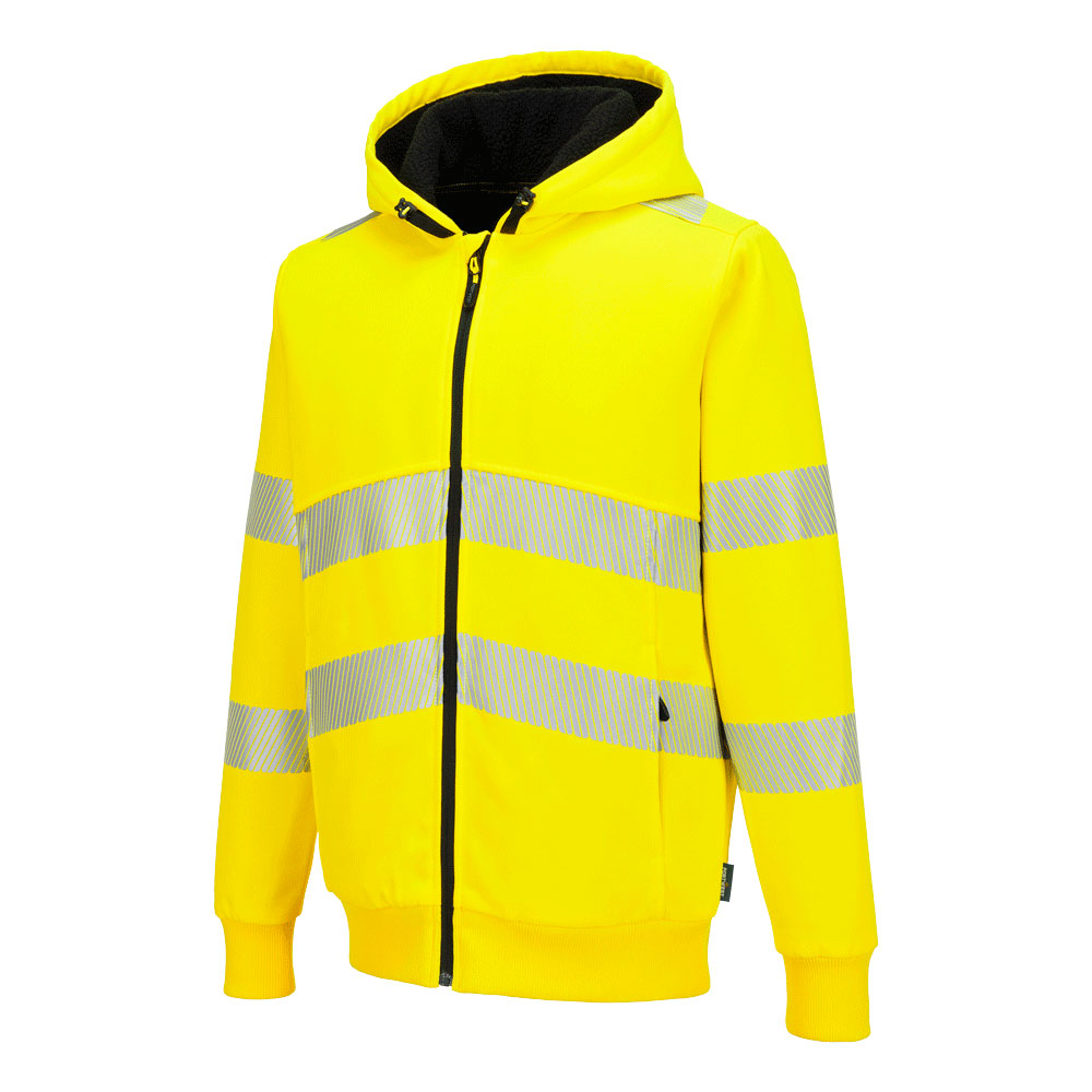 PW321 Hi-Vis vetoketjullinen talvihuppari - Keltainen