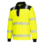 PW3 Hi-Vis 1/4 vetoketju College-pusero - Kelta/musta