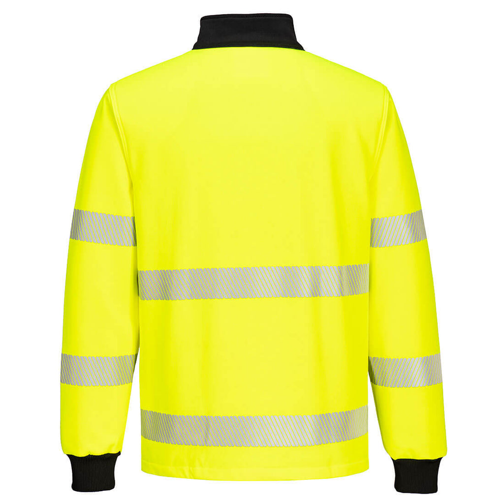 PW3 Hi-Vis 1/4 vetoketju College-pusero - Kelta/musta