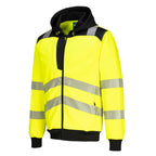 PW3 Hi-Vis vetoketjuhuppari - Kelta/musta