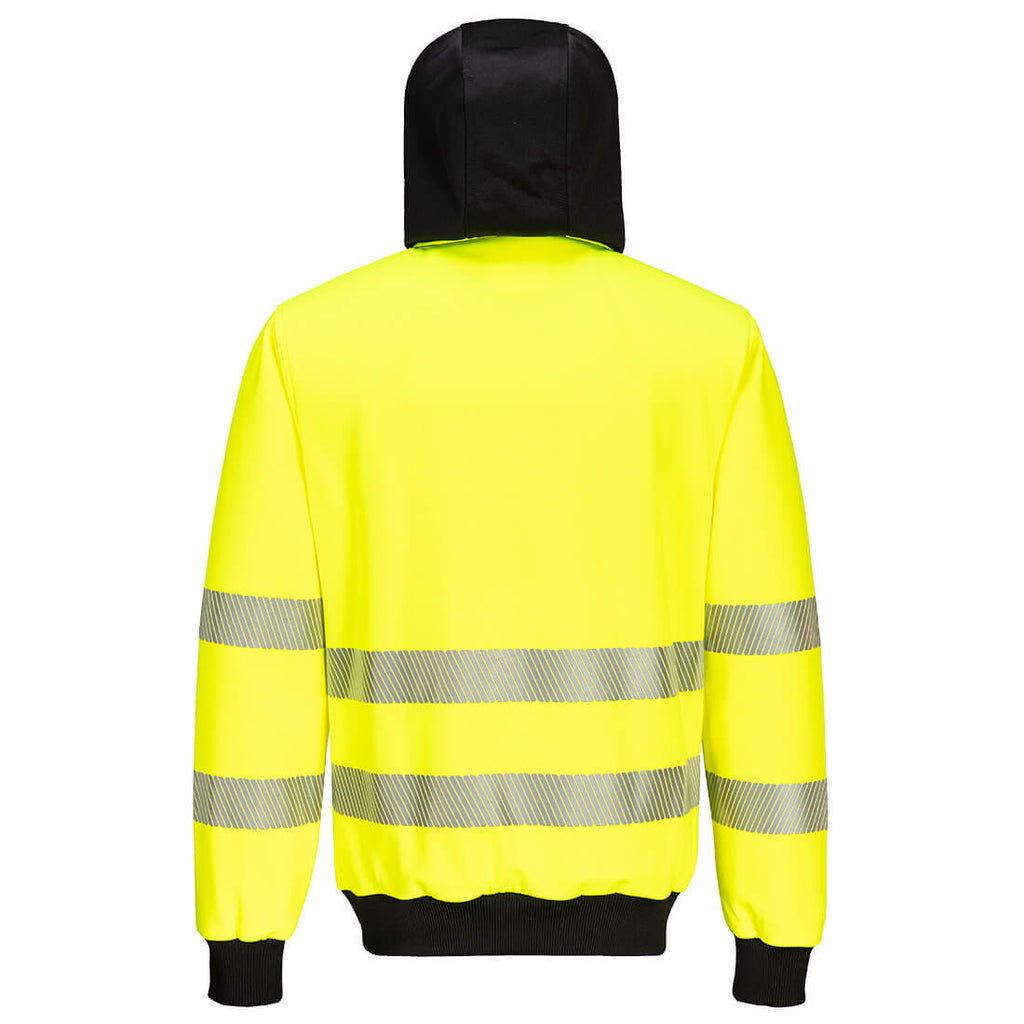 PW3 Hi-Vis vetoketjuhuppari - Kelta/musta