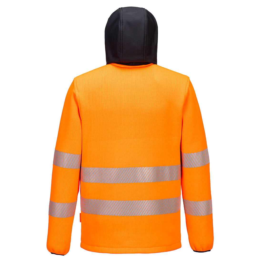 Hi-Vis tekninen fleece huppari - Oranssi/musta