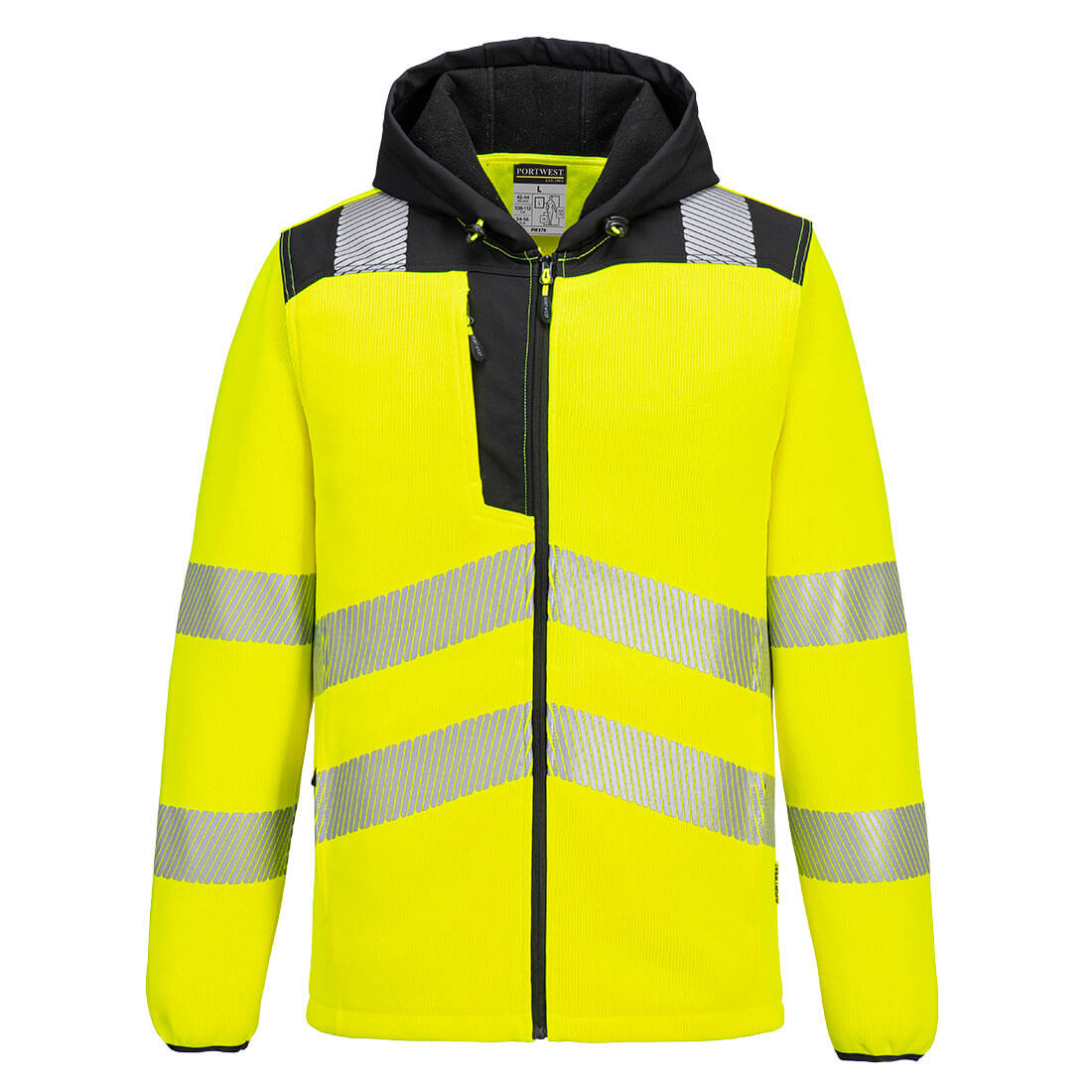 Hi-Vis tekninen fleece huppari