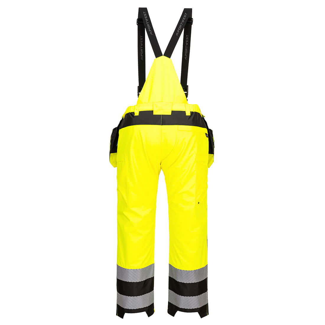 PW3 Hi-Vis sadetta kestävät avohaalarit - Kelta/musta