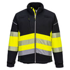 PW3 Hi-Vis Luokka 1 Softshell takki 3L - Musta/keltainen