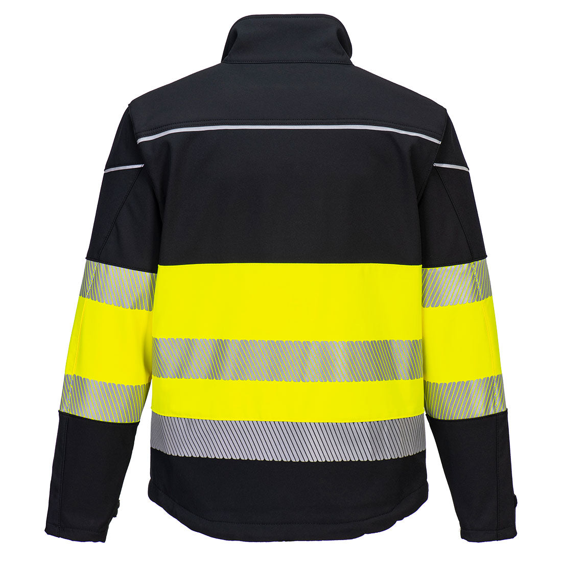 PW3 Hi-Vis Luokka 1 Softshell takki 3L - Musta/keltainen