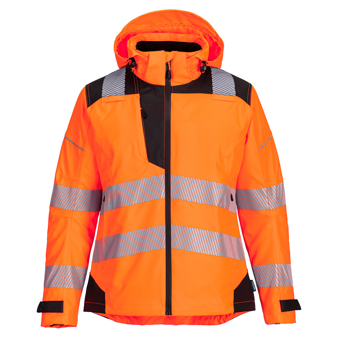 PW3 Hi-Vis naisten sateenpitävä takki - Oranssi/musta