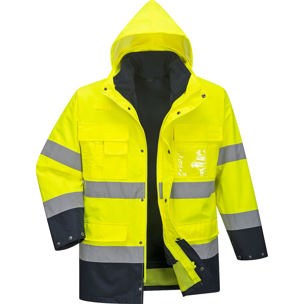 HiVis Lite 3-IN-1 kaksiväritakki. - Kelta/navy