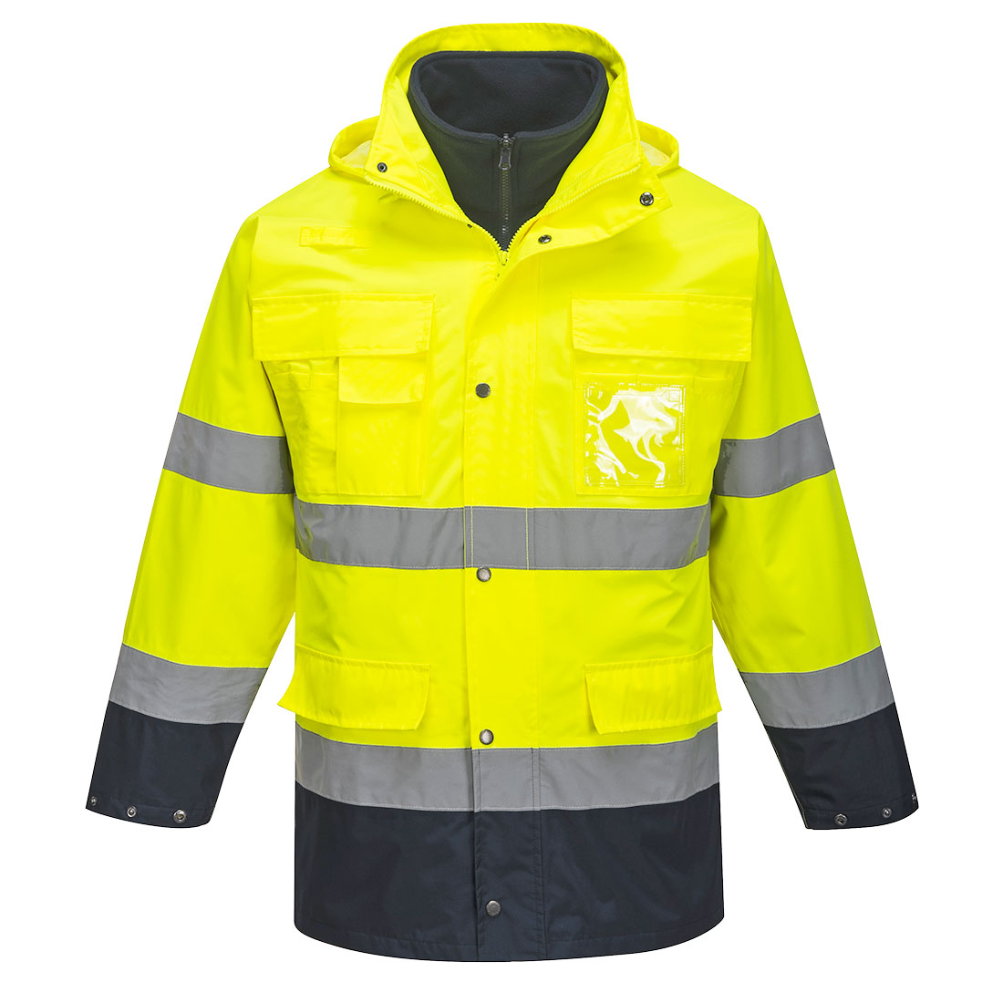 HiVis Lite 3-IN-1 kaksiväritakki. - Kelta/navy