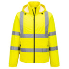 Hi-Vis kevyt pieneen tilaan pakattava takki - Keltainen