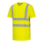 Hi-Vis puuvilla Comfort Mesh Insert t-paita S/S - Keltainen