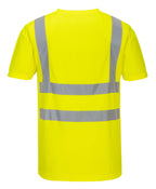 Hi-Vis puuvilla Comfort Mesh Insert t-paita S/S - Keltainen