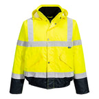 Hi-Vis kaksisävy Bomber-takki - Kelta/navy
